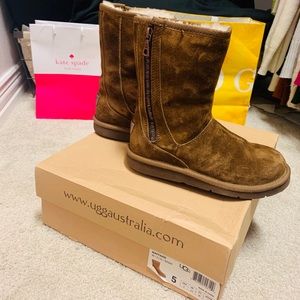 Rare UGG booties with medal zipper and medal logo